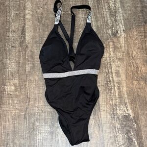Black Victorias Secret one-piece Swimsuit with Rhinestone Strap